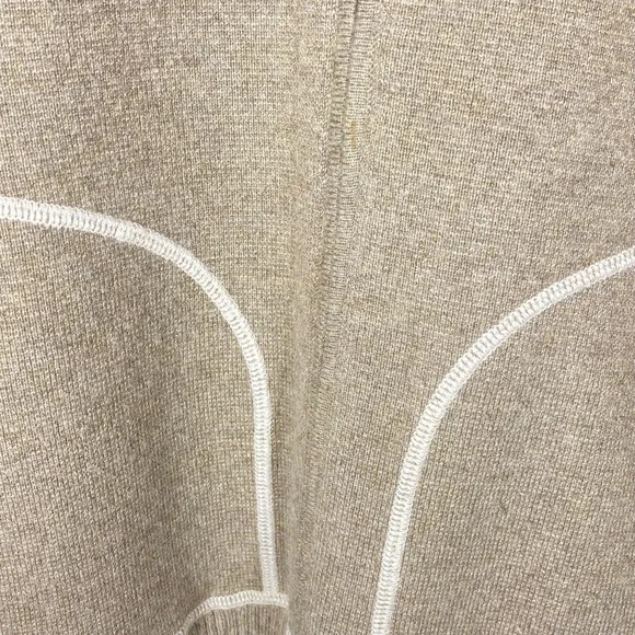Neiman Marcus Cashmere Zip Up Knit Cardigan Sweater w Pockets Light Brown Large - Picture 5 of 6